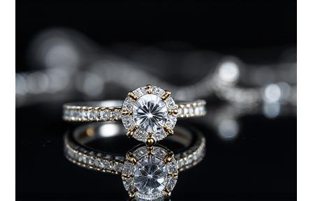 Photographie de bijoux sur fond sombre, éclairage dramatique