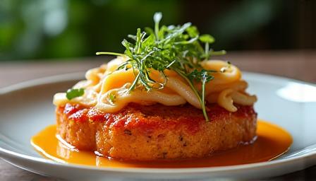 Cuisine gastronomique en gros plan, mise au point sur un plat