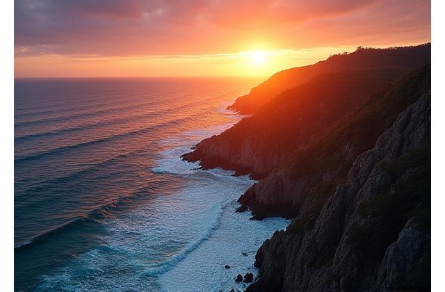 Vue aérienne drone d'une côte rocheuse